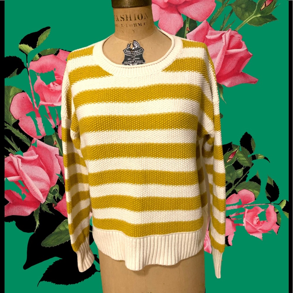 J.Crew Striped Cropped Sweater